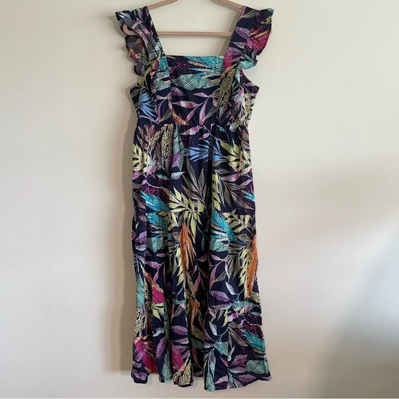 BeachLunchLounge Alicia Floral Tie Back Dress size small - Picture 3 of 9